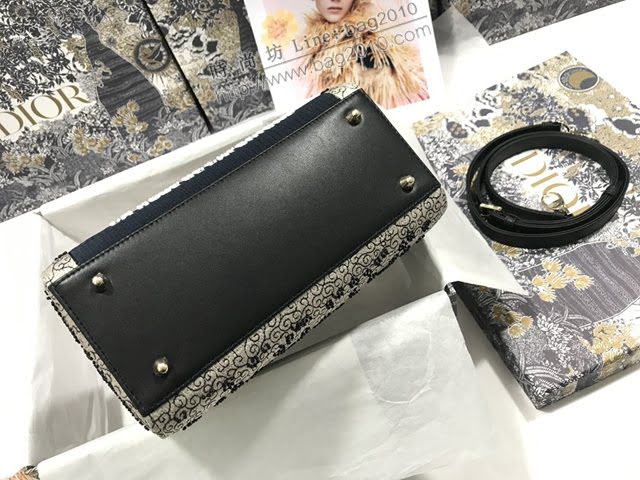 Dior女包 迪奧Lady Dior五格刺繡太陽珠子手袋 Dior手提肩背斜挎包  dfk1790